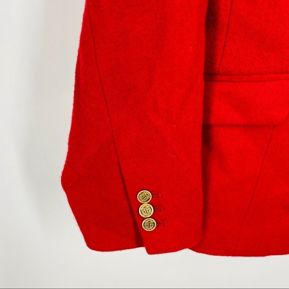 Talbots Aberdeen Wool Red Three Button Blazer 12 - image 7